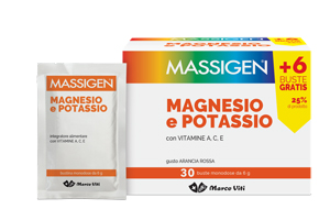 MASSIGEN MAGNESIO E POTASSIO 24 BUSTINE +6 GRATIS - farmanauta.it
