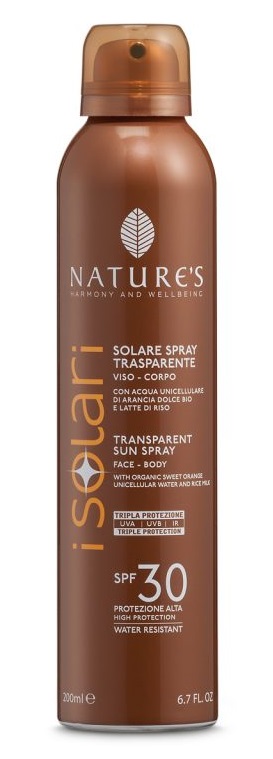 NATURE'S I SOLARI SPRAY TRASPARENTE SPF30 200 ML - farmanauta.it