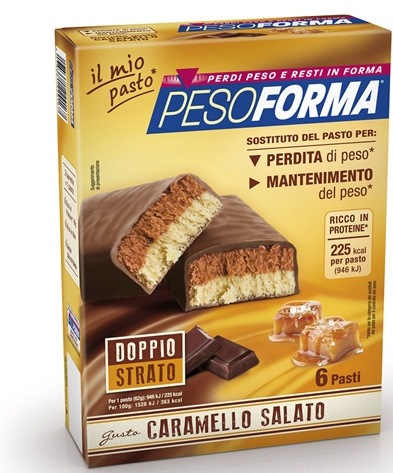PESOFORMA BARRETTA AL CARAMELLO SALATO 12 PEZZI DA 31 G - farmanauta.it
