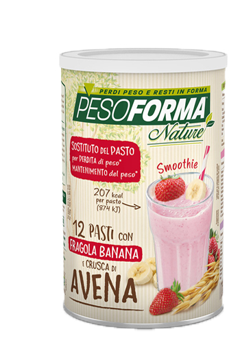 PESOFORMA NATURE SMOOTHIE FRAGOLA BANANA POLVERE 420 G - farmanauta.it