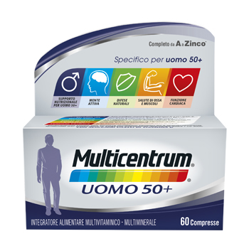 MULTICENTRUM UOMO 50+ 60 COMPRESSE - farmanauta.it