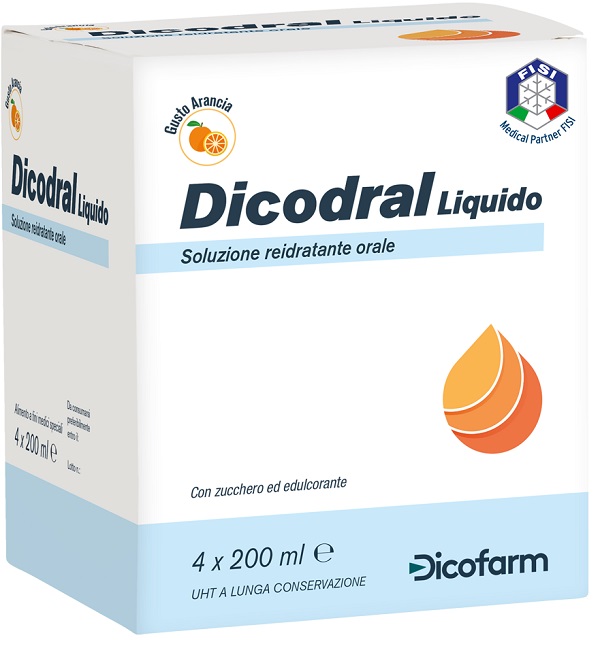 DICODRAL LIQUIDO SOLUZIONE REIDRATANTE ORALE 4 X 200 ML - farmanauta.it