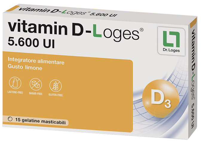 VITAMIN D-LOGES 15 GELATINE MASTICABILI GUSTO LIMONE - farmanauta.it