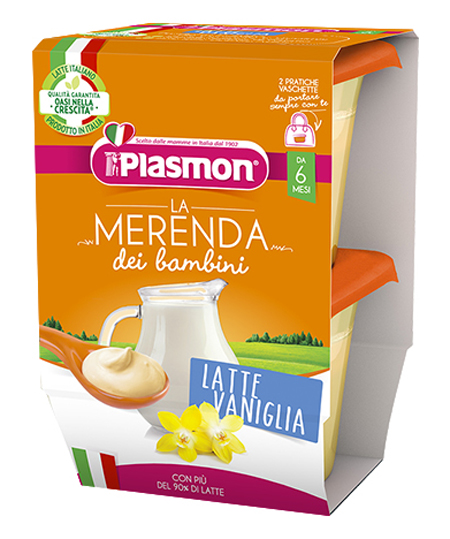 PLASMON LA MERENDA DEI BAMBINI MERENDE LATTE VANIGLIA ASETTICO 2 X 120 G - farmanauta.it