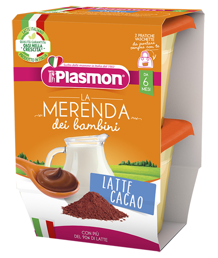 PLASMON LA MERENDA DEI BAMBINI MERENDE LATTE CACAO ASETTICO 2 X 120 G - farmanauta.it