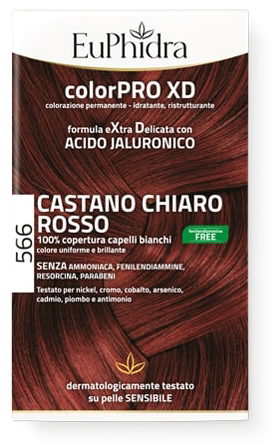 EUPHIDRA COLORPRO GEL COLORANTE CAPELLI XD 566 CASTANO CHIARO ROSSO 50 ML + ATTIVANTE + BALSAMO + GUANTI - farmanauta.it