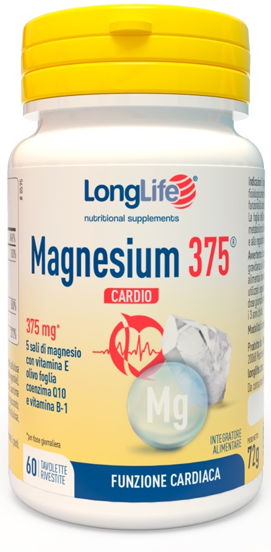LONGLIFE MAGNESIUM 375 CARDIO 60 TAVOLETTE - farmanauta.it