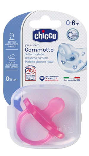 CHICCO GOMMOTTO IN SILICONE GIRL 0-6 MESI 1 PEZZO - farmanauta.it