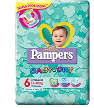 PAMPERS BABY DRY DOWNCOUNT XL 15 PEZZI - farmanauta.it