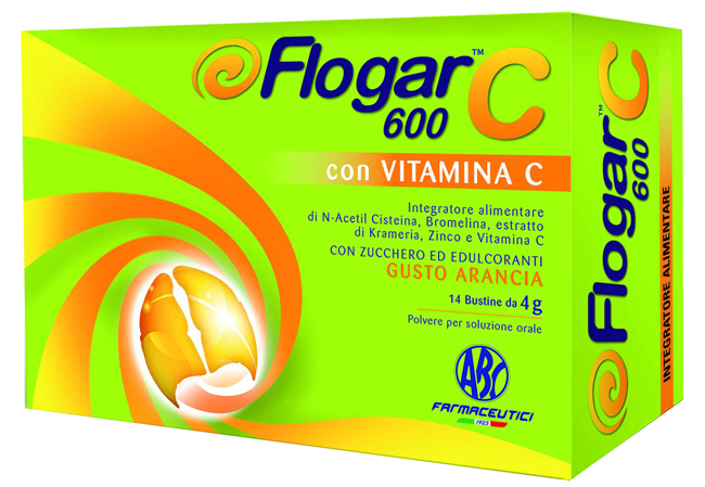 FLOGAR  C 600 CON VITAMINA C 14 BUSTINE GUSTO ARANCIA - farmanauta.it