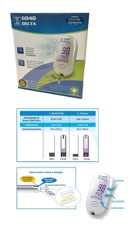 STRUMENTO PER MISURAZIONE GLICEMIA BRUNO GD40 DELTA - farmanauta.it