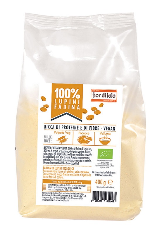 FIOR DI LOTO FARINA DI LUPINI BIO 400 G - farmanauta.it