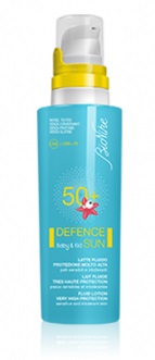DEFENCE SUN 50+ BABY&KID LATTE FLUIDO PROTEZIONE MOLTO ALTA 125 ML - farmanauta.it