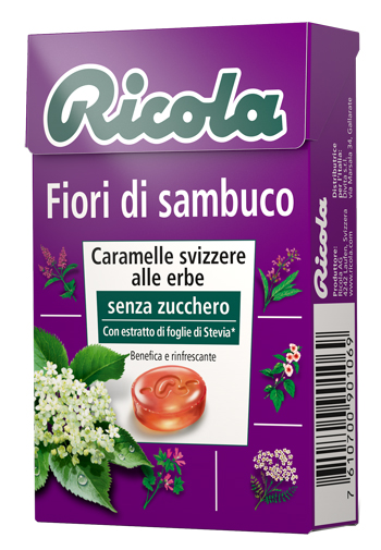 RICOLA FIORI DI SAMBUCO SENZA ZUCCHERO 50 G - farmanauta.it