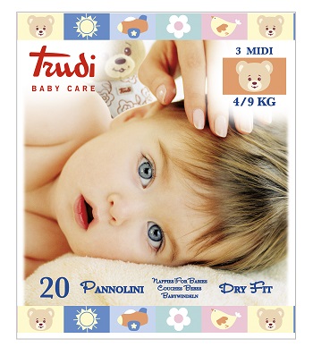 TRUDI BABY CARE PANNOLINI DRY FIT MIDI 4/9 KG 20 PEZZI - farmanauta.it