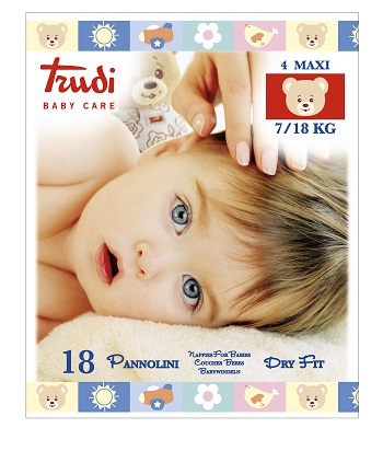 TRUDI BABY CARE PANNOLINO DRY FIT MAXI 7/18 KG 18 PEZZI - farmanauta.it