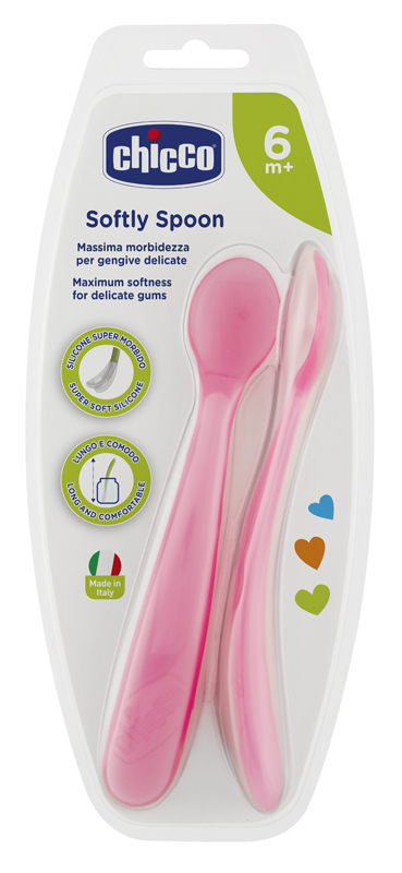 CHICCO CUCCHIAIO SILICONE FEMMINILE BI PACK 6M+ - farmanauta.it