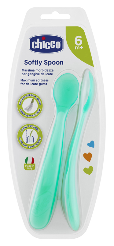 CHICCO CUCCHIAIO SILICONE MASCHILE BI PACK 6M+ - farmanauta.it
