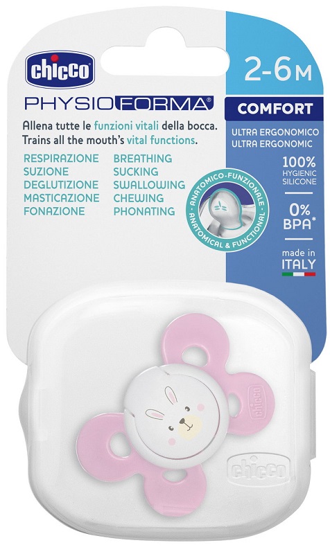 CHICCO SUCCHIETTO COMFORT GIRL IN SILICONE 2-6 MESI 1 PEZZO - farmanauta.it