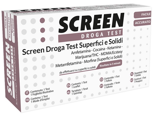 SCREEN DROGA TEST 7 DROGHE SU SUPERFICI SOLIDI O POLVERI - farmanauta.it