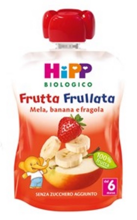 HIPP BIO FRUTTA FRULLATA MELA BANANA FRAGOLA 90 G - farmanauta.it