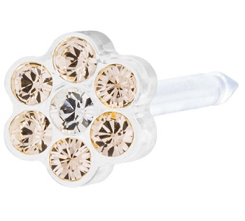 BLOMDAHL FORALOBI MP DAISY 5MM GOLDEN ROSE/CRYSTAL - farmanauta.it