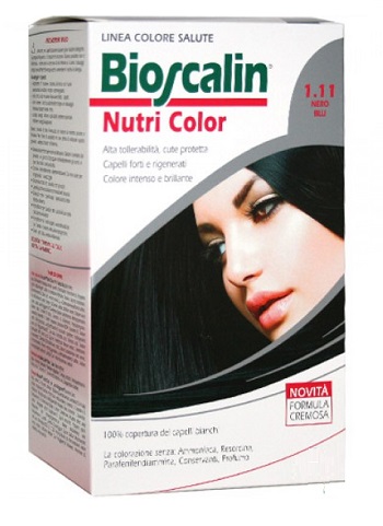 BIOSCALIN NUTRI COLOR 1,11 NERO BLU SINCROB 124 ML - farmanauta.it