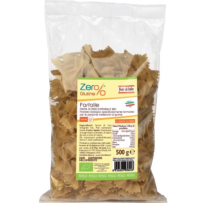 ZER% GLUTINE FARFALLE DI RISO INTEGRALE BIO 500 G - farmanauta.it