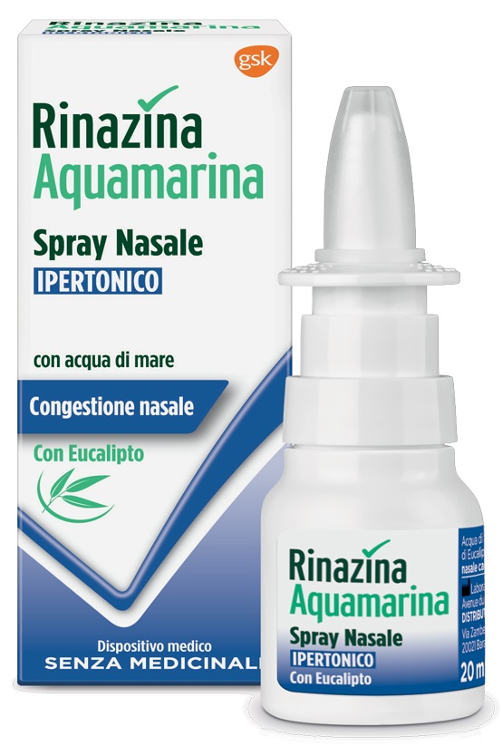 RINAZINA AQUAMARINA SPRAY NASALE IPERTONICO CON EUCALIPTO 20 ML - farmanauta.it