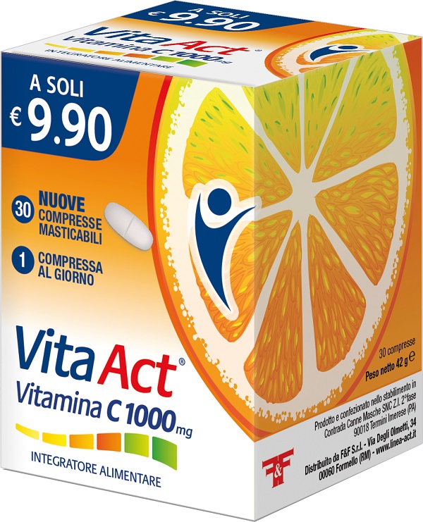 VITAMINA C ACT 1000MG 30 COMPRESSE MASTICABILI - farmanauta.it