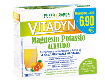 VITADYN MAGNESIO POTASSIO ALKALINO SENZA ZUCCHERO 10 BUSTINE - farmanauta.it