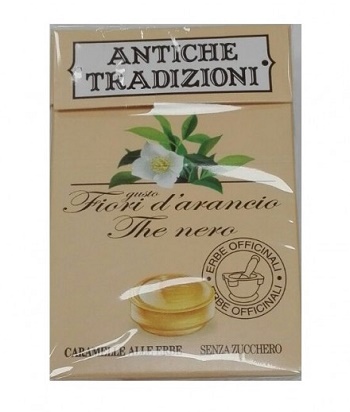 ANTICHE TRADIZIONI CARAMELLE SENZA ZUCCHERO FIORI D'ARANCIO  THE NERO - farmanauta.it