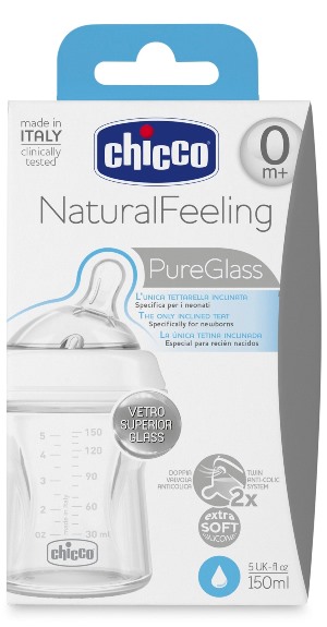 CHICCO BIBERON NATURALFEELING VETRO 0M+ 150 ML - farmanauta.it