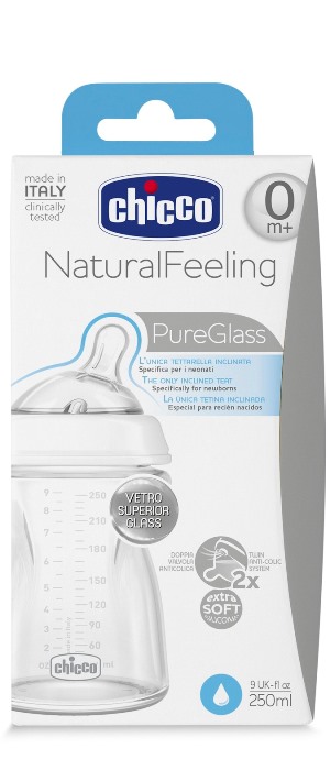 CHICCO BIBERON NATURALFEELING VETRO 0M+ 250 ML - farmanauta.it