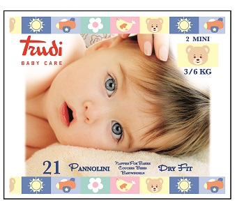 TRUDI BABY CARE PANNOLINI DRY FIT MINI 3/6 KG 21 PEZZI - farmanauta.it