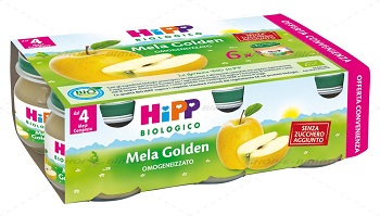 HIPP BIO OMOGENEIZZATO MELA GOLDEN 6X80 G - farmanauta.it