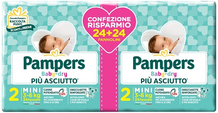 PAMPERS BABY DRYDUO DWCT MINI X 48 PEZZI - farmanauta.it