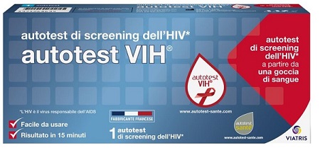 AUTOTEST VIH SCREENING DELL'HIV CONTIENE 1 AUTOTEST + SOLUZIONE + BISTURI + CEROTTO + GARZA + SALVIETTA DISINFETTANTE - farmanauta.it