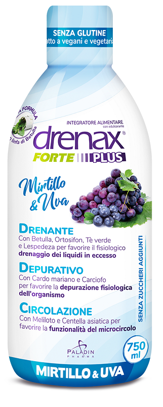 DRENAX FORTE PLUS ORIGINALE CON MIRTILLO E UVA 750 ML - farmanauta.it
