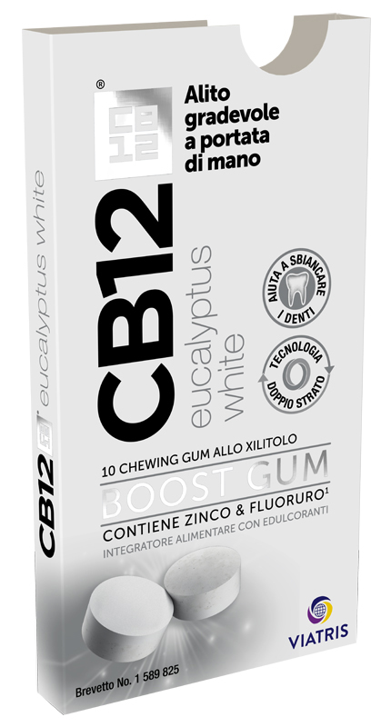 CB12 BOOST EUCALYPTUS WHITE 10 CHEWING GUM - farmanauta.it