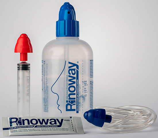 RINOWAY DOCCIA PER IRRIGAZIONE NASALE + 15 SALI ISOTONICI - farmanauta.it