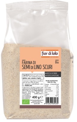 FARINA DI SEMI DI LINO SCURI BIO 400 G - farmanauta.it