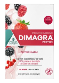 DIMAGRA PROTEIN RED FRUIT 10 BUSTE - farmanauta.it