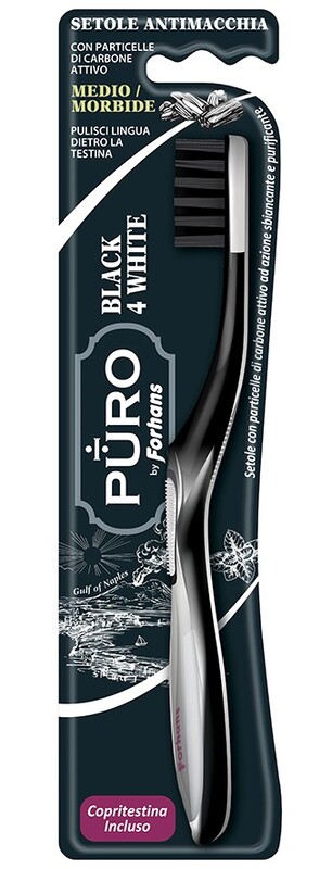 FORHANS SPAZZOLINO BLACK4WHITE SETOLE CARBONE - farmanauta.it