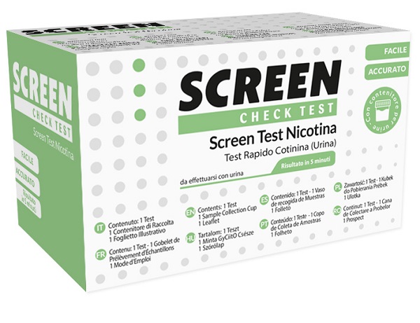 TEST RAPIDO CHE RILEVA LA PRESENZA DELLA COTININA/NICOTINA TRAMITE URINA SCREEN CHECK TEST NICOTINA - farmanauta.it
