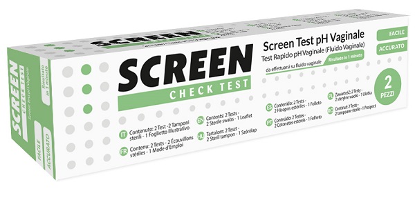 TEST RAPIDO CHE MISURA IL LIVELLO DEL PH VAGINALE 2 PEZZI SCREEN CHECK TEST PH VAGINALE - farmanauta.it