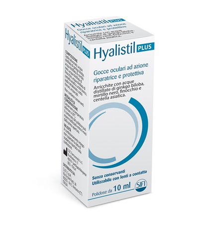 GOCCE OCULARI HYALISTIL PLUS ACIDO IALURONICO 0,4% ACQUA DISTILLATA DI GINKGO BILOBA + MIRTILLO NERO + FINOCCHIO + CENTELLA ASIATICA 10 ML - farmanauta.it