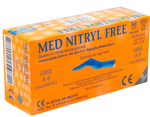 GUANTI NITRILE SENZA POLVERE LARGE 100 PEZZI - farmanauta.it