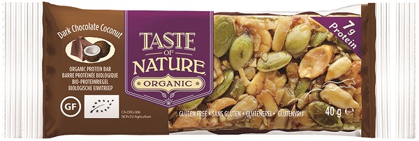 TASTE OF NATURE BARRETTA AL COCCO CON CIOCCOLATO FONDENTE BIO 40 G - farmanauta.it