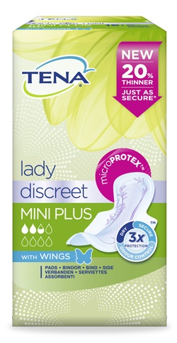 PANNOLONE SAGOMATO TENA DISCREET MINI PLUS WINGS 16 PEZZI - farmanauta.it